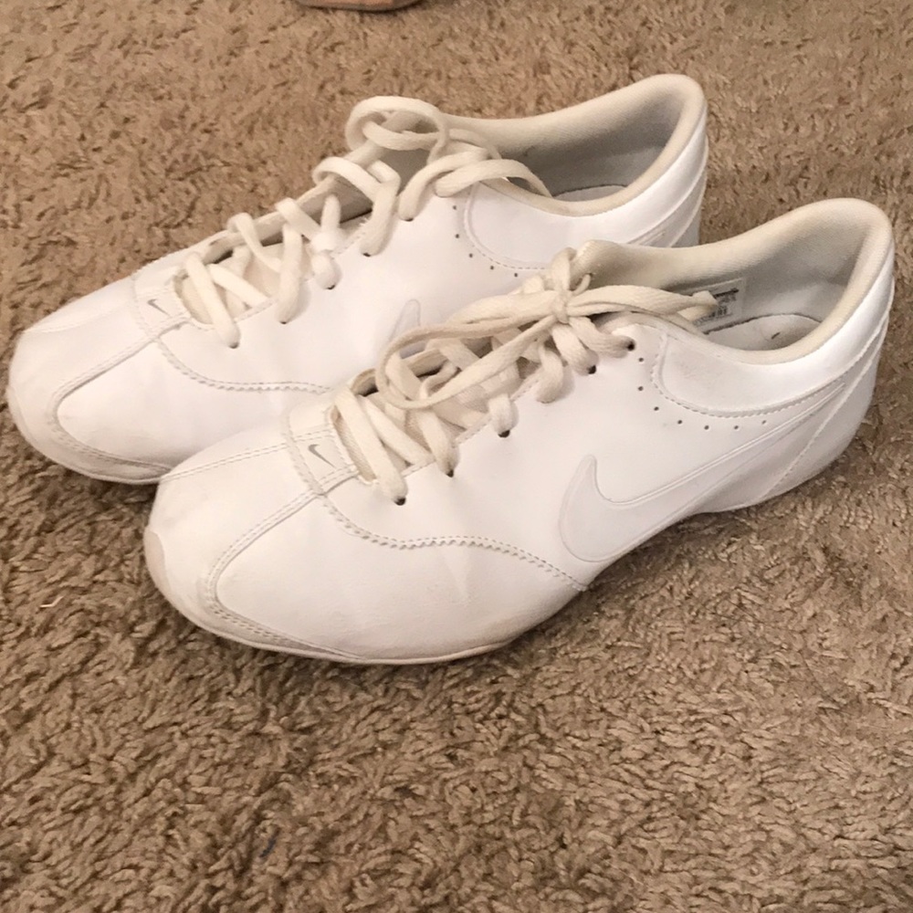 White Nike cheerleading shoes